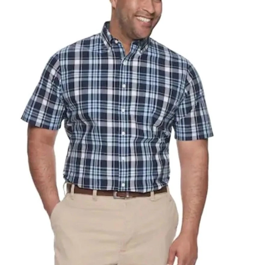 Big and tall white short sleeve dress shirt new arrivals
