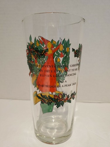 12 Days Of Christmas Beverage Tumbler Glass 11th Day Replacement - Picture 4 of 11