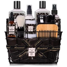 Mens Spa Gift Set 10Pcs Charcoal Bath Body Relaxation Self Care Kit Birthday