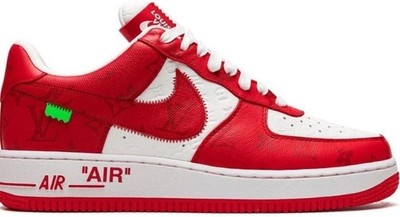 Size 10 - Louis Vuitton x Nike Air Force 1 Low White Comet Red