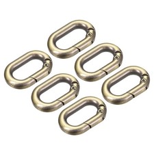 0.98" Spring Oval Ring Snap Clip Trigger for Bag Purse Keychain, 6Pcs Bronze