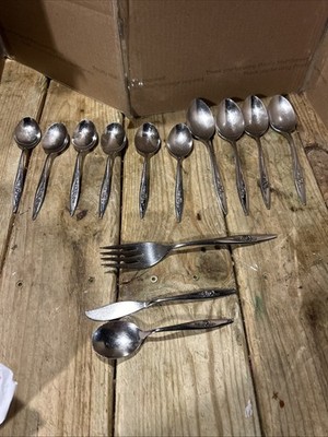13 Oneida LASTING ROSE Oneida Oneidacraft Deluxe Stainless flatware