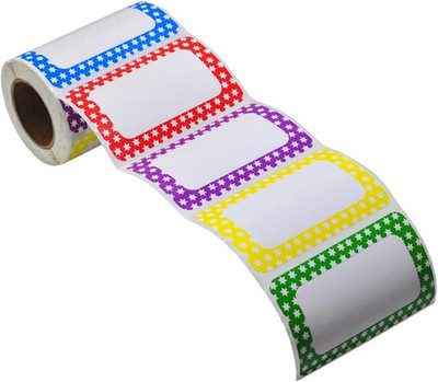 250pcs Stickers - 3.5''x2.25'' Colors Plain Name Tag Labels with Perforated Line