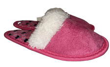Girls Memory Foam Slippers Pink Faux Fur Lined Slip On Unicorn Size M 1-3 New
