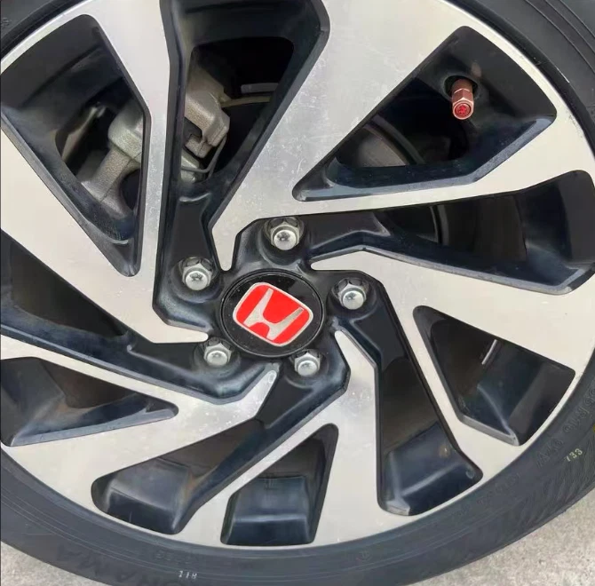4PC JDM Red H Wheel Center Caps Hubs Cover Cap 69mm/2.72" For HONDA CIVIC Accord Foto 4 de 4