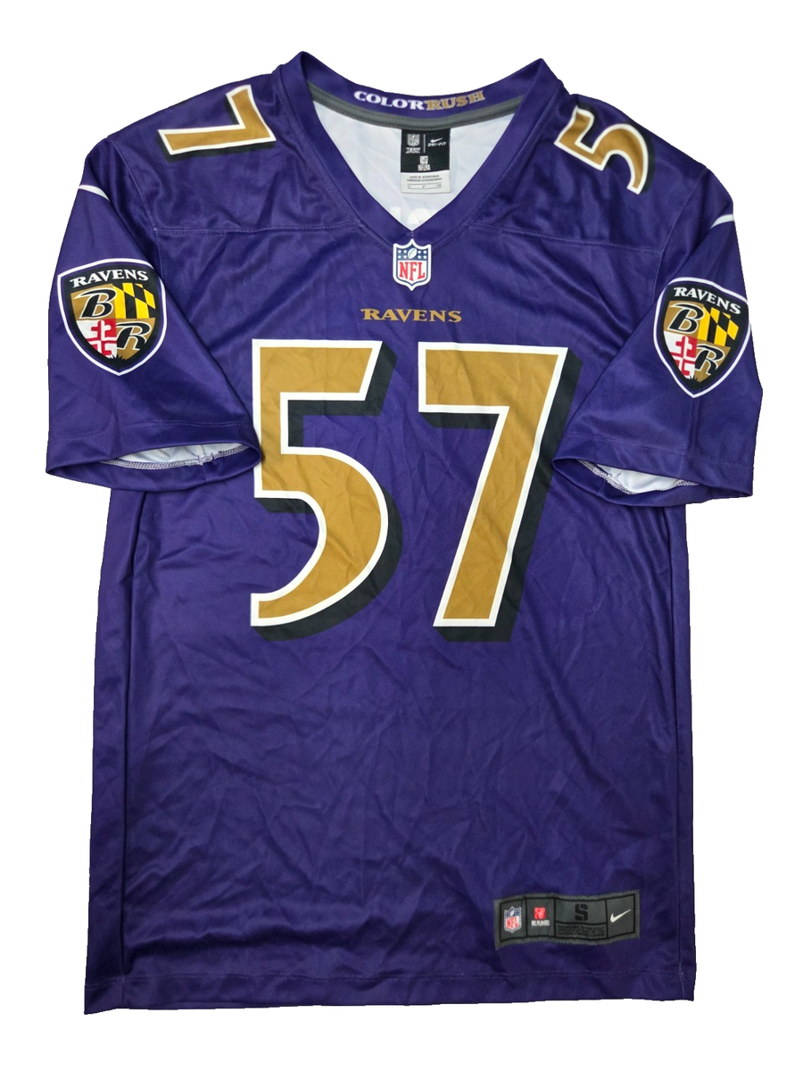 NIKE Color Rush NFL Baltimore Ravens Jersey #57 Mosley in Purple Size S