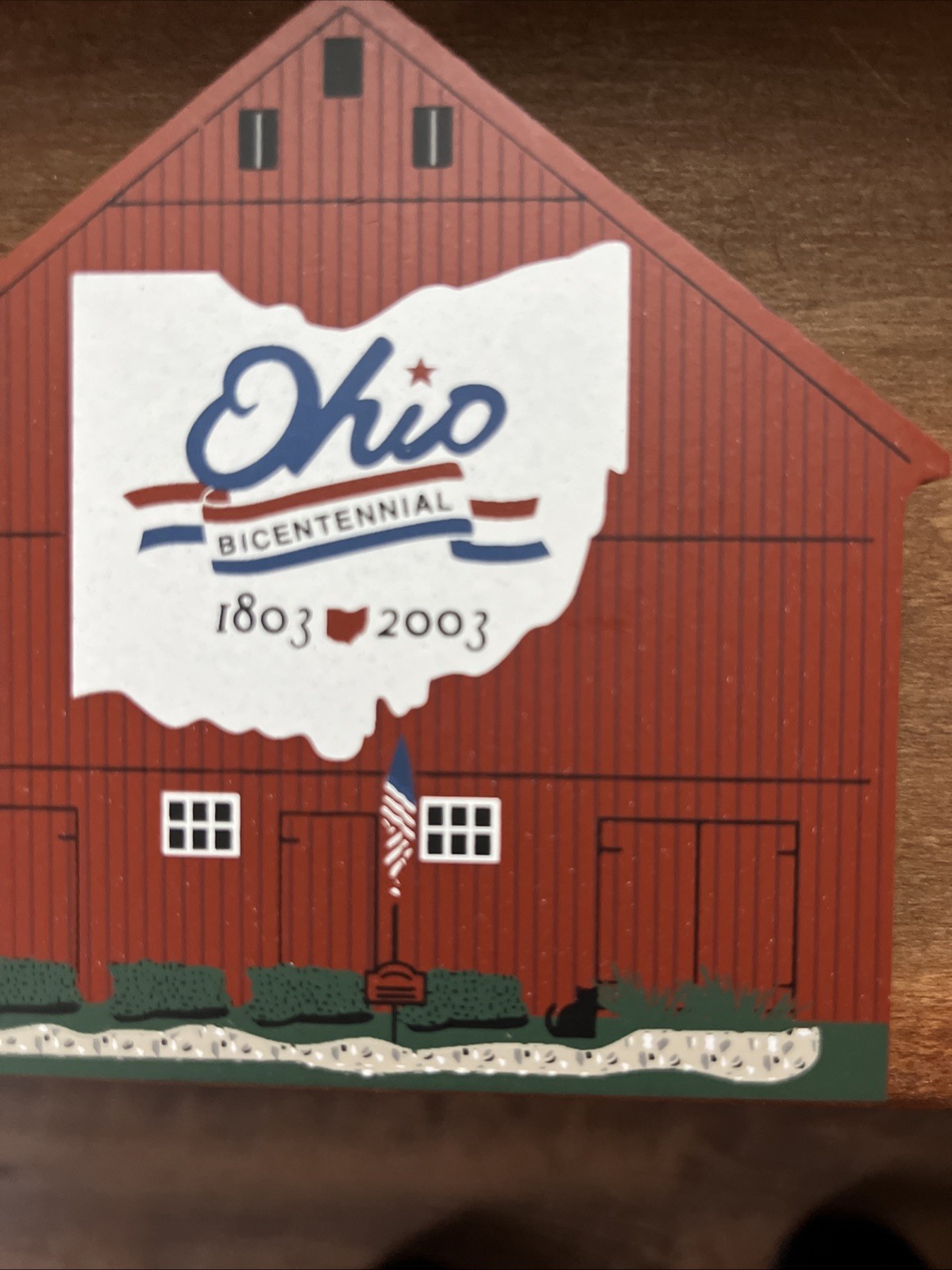NEW Cat's Meow Ohio Bicentennial Knox County Barn #25 Shelf Sitter