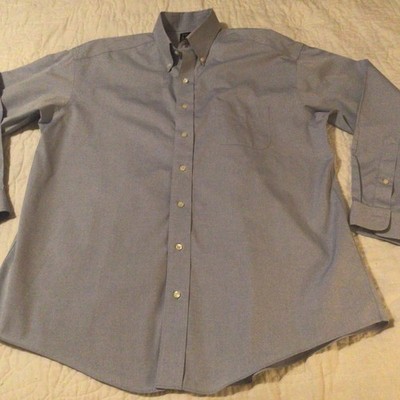 Jos A Bank Mens Shirt Travelers Collection Size 16 34 Button Up Long Sleeve Blue