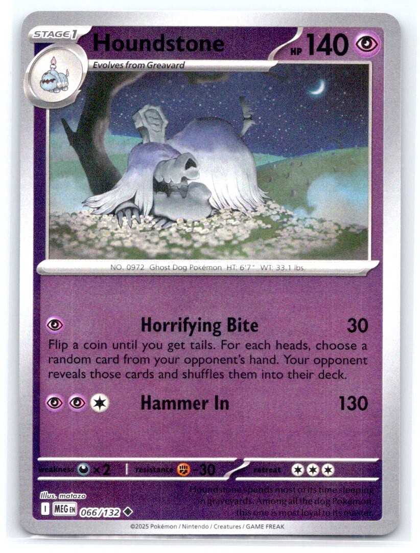 ME01: Mega Evolution #066/132 Houndstone Reverse Holo NM Pokemon