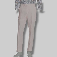 Bar III Men's Pink Solid Slim-Fit Linen Suit Pants Size 34W x 32L