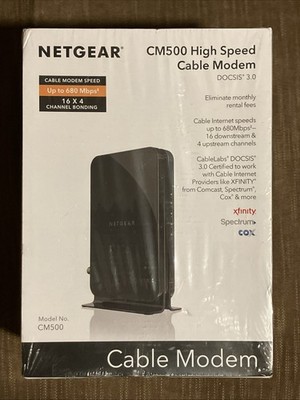 NETGEAR CM500 High Speed Cable Modem DOCSIS 3.0 New In Factory Sealed Box