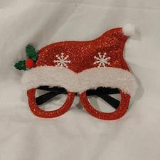 Christmas Glasses Glitter Holiday Party Glass Costume Eyeglasses - Santa