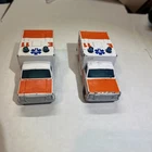 Lot of 2 1977 Matchbox Ambulance Paramedic Emergency Vehicle Vintage