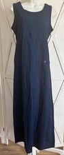 Vtg 90s Faded Glory Denim Jumper Dress S 4 6 Blue Garden Cottage Tie Back Y2K