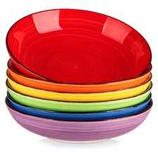 vancasso Bonita Pasta Bowls Set of 6, 50 oz Large Stoneware Serving Bowls