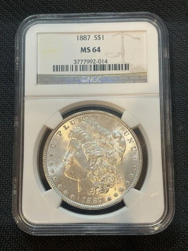 1887 Morgan Silver Dollar MS64 NGC Certified