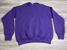Vintage 90s Blank Crewneck Sweatshirt Womens Purple Made in USA Sz Medium 50/50