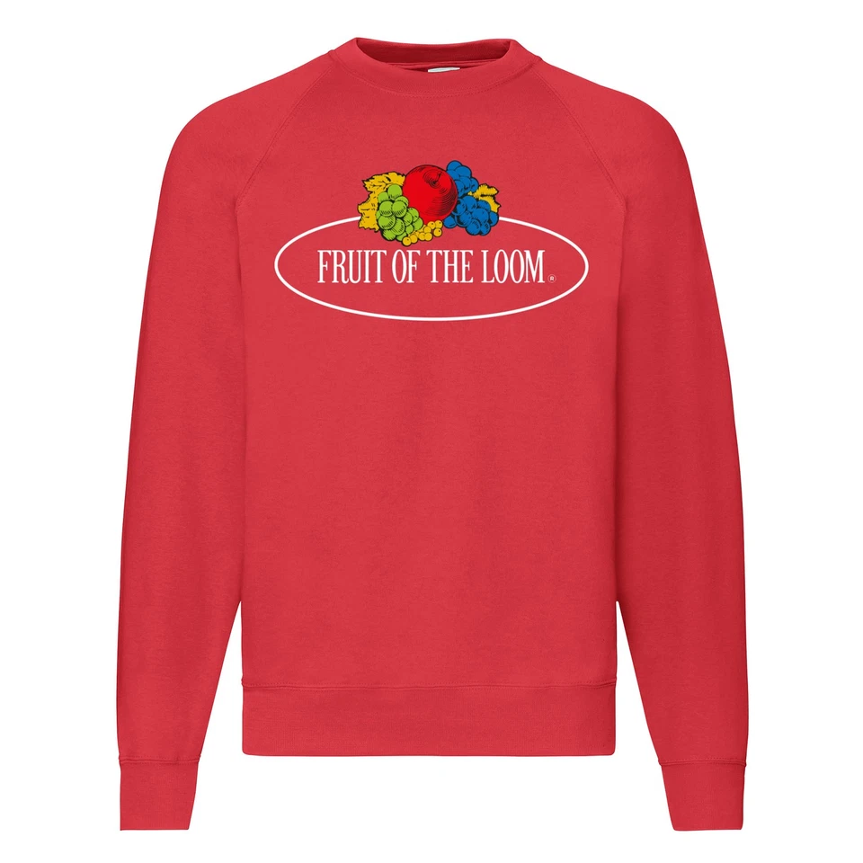 Fruit of the Loom Classic Raglan Sweat con logotipo vintage en el pecho Sudadera - Imagen 1 de 1