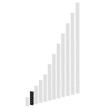 Adam Hall 61535B3 Rackschiene, schwarz gestanzte Löcher, 3 HE - Profil