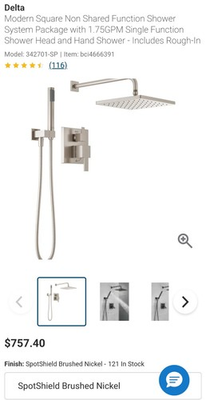 #ad #ad Delta 342701 SP Modern 14 Series Square Shower System SPOT SHIELD STAINLESS $389.99