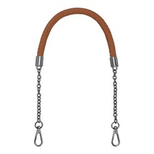 62cm/24.4" PU Leather Braided Purse Strap Light Brown, Black Buckle 