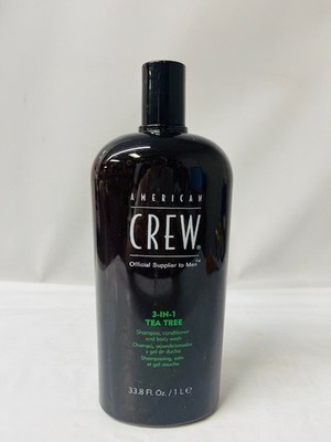 American Crew 3-in-1 Tea Tree Shampoo, Conditioner, and Body Wash for Men, 1 L