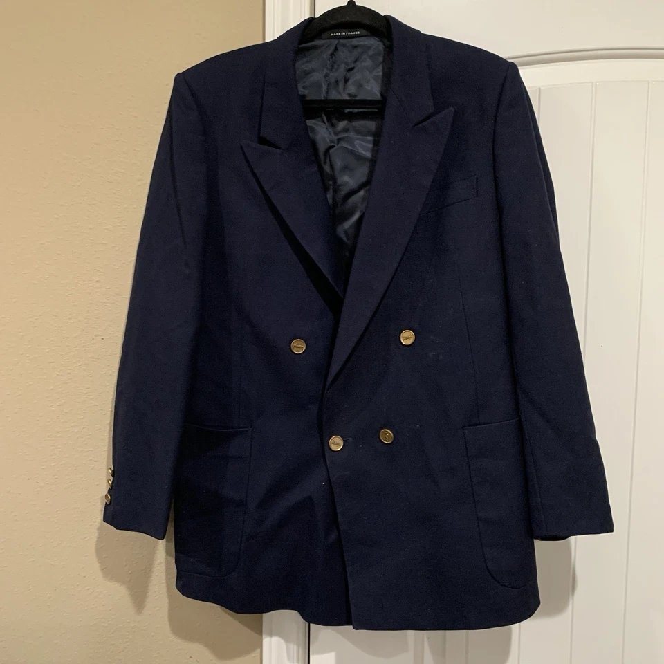 Blazer Yves Saint Laurent YSL Hombres Doble Pecho Botones Dorados Foto 2 de 4