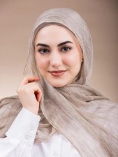 Modal Pyramid Hijab Soft Taupe Beige, Lightweight Elegant Women s Scarf