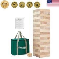 57-Piece Giant Tumble Tower Game with Carrying Bag, 4.2 Ft for Parties Camping
