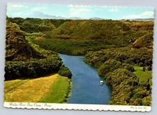 G1 Postcard - Hawaii Wailua River Boat Cruise Kauai 1970s
