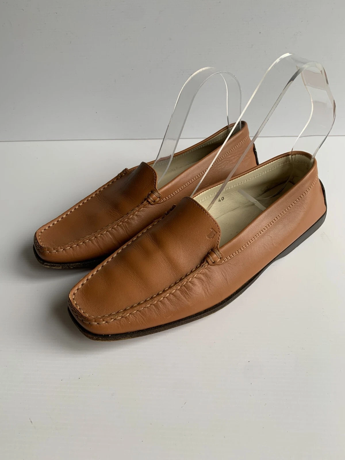 TOD’S Mocassini Tod's scarpe da guida EU 40 UK 7 ottime condizioni pelle marrone chiaro piatto classico donna