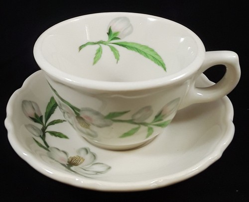 Vintage Syracuse China Park Lane Cup & Saucer - Restaurant Ware PinkWhite Floral - Picture 3 of 8