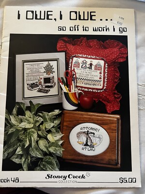 Vintage Counted Cross Stitch Patterns, I Owe, I Owe So Off To Work I Go, Book 48
