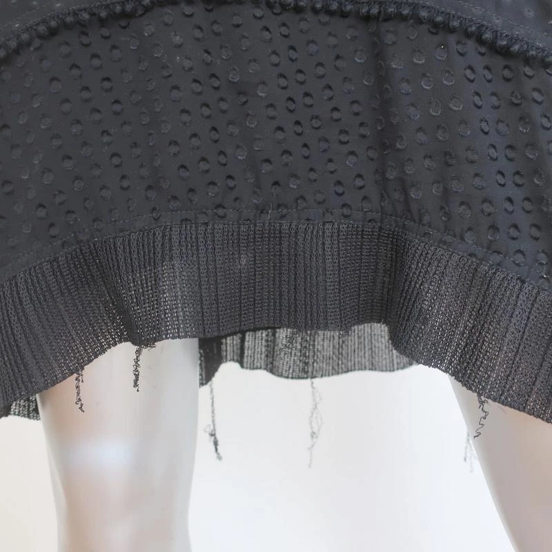 Proenza Schouler 挖肩连衣裙黑色荷叶边波点 Fil Coupe 尺寸 6 — 第 2/4 张图片