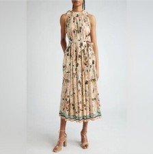 Ulla Johnson Samar printed sleevless ruffle hem midi dress nwot size 10