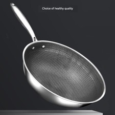 12 inch Hybrid Stainless Steel Wok, double side Nonstick #304 stainless steel