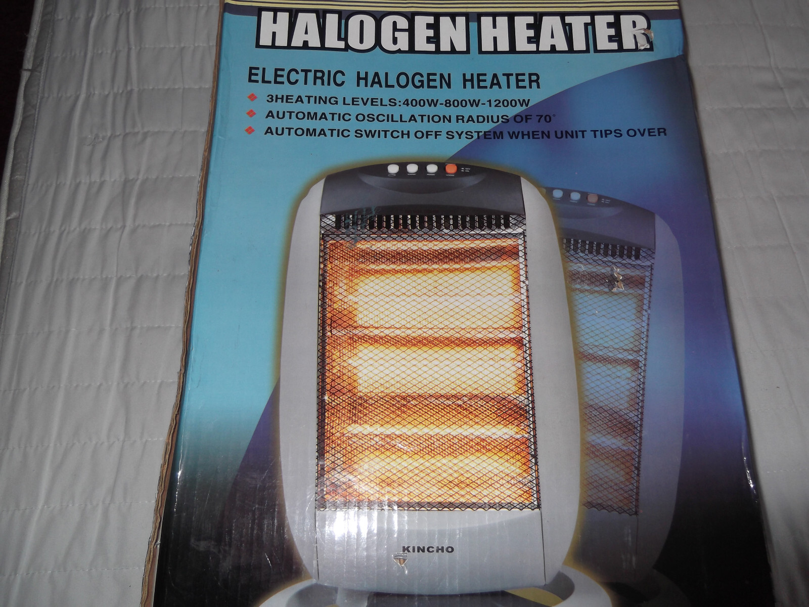 Kincho Electric Halogen Heater 400W/800W/1200W ~ New & Boxed
