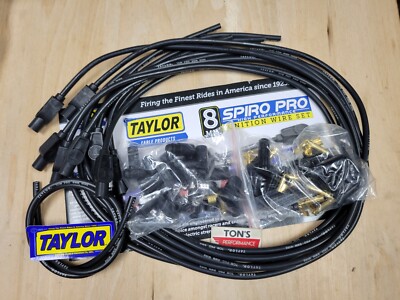 Taylor 70054 8mm Pro TCW Core Spark Plug Wire Set Universal 180 Deg ...
