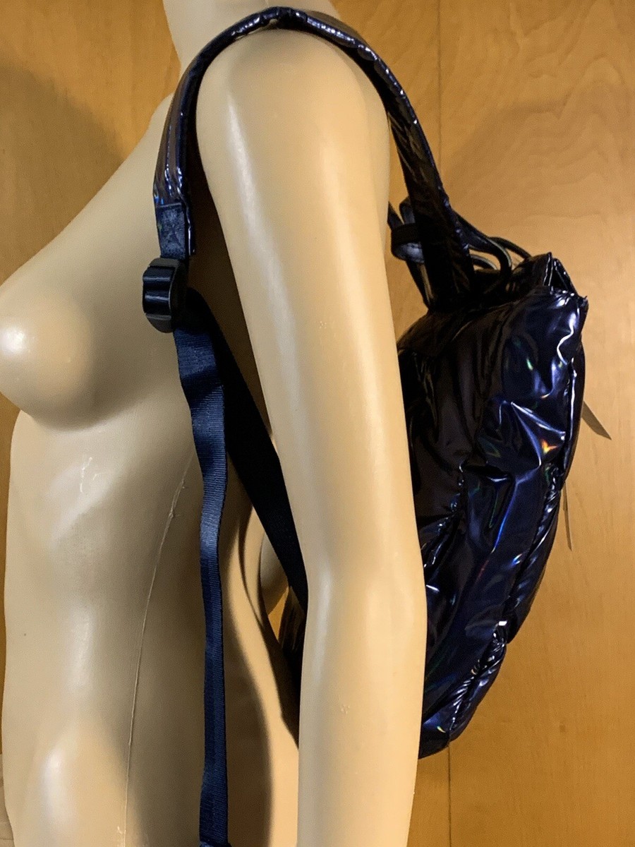 Tahari Blue Quilted Backpack with Glossy Finish TAHARI Gigi Quilted Backpack Navy Blue Metallic $109 | eBay main image 2