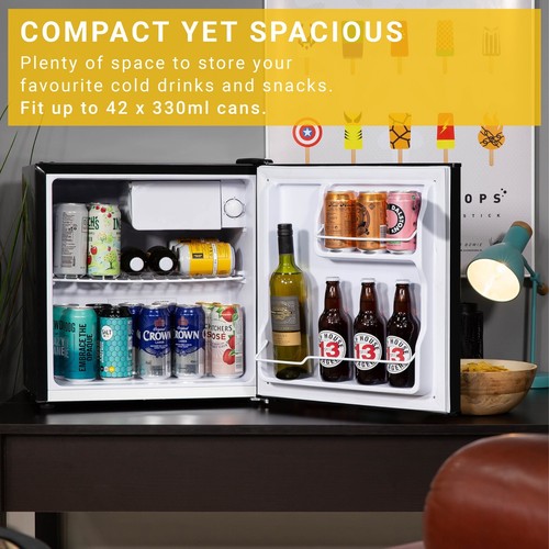 Kuhla Black Mini Fridge 45 Litre Game Zone Design Table Top Cooler KTTF0E6B-1019