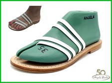 Sandales De Femme Basses Sandale Avec Talon Bas en Cuir Artisanat Corsaire