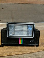 Used Polaroid SX-70 black rainbow stripe flash Parts or Repair Non Funtioning