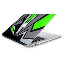 Skin Decal Wrap for Macbook Air 13 Inch 13" - Tripy Triangle Pattern Green Grey
