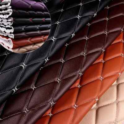 100*155cm Faux Leather Fabric Sponge Quilted Embroidered Fabric Sofa Upholstery