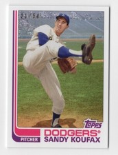 Sandy Koufax 2020 Topps Transcendent Through The Years VIP Party Card 1982 /50