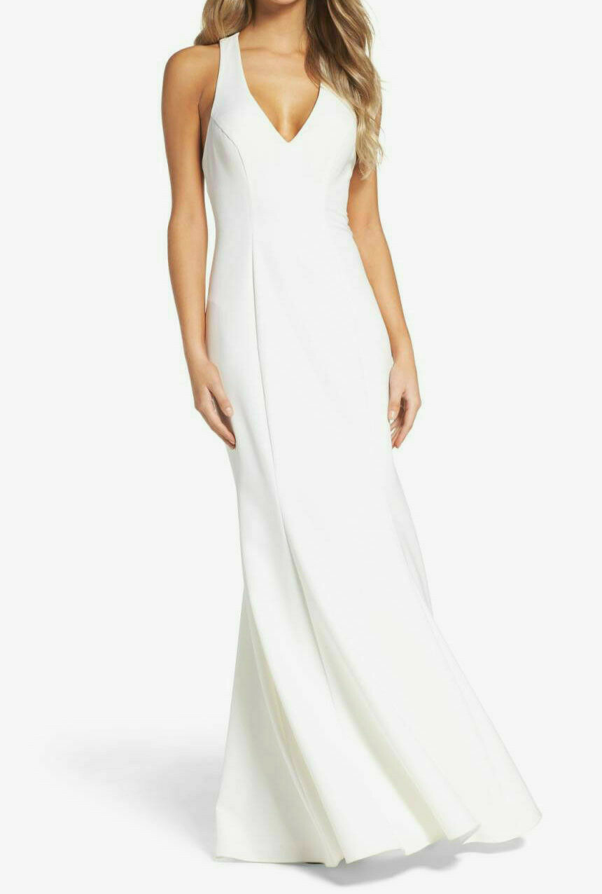 xscape ivory dress Xscape Petite Jacquard Strapless Long Ball Gown - Blush Gold