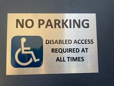 No Parking Disabled Access - 3mm Metal Sign 10cm x 15cm