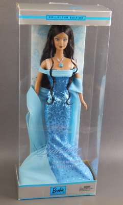 NIB 2002 Barbie December Blue Turquoise Birthstone Collection Doll