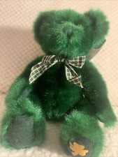 Russ Berrie Dublin Green Teddy Bear Plush Animal Tag St. Patrick's Day 12" 4972