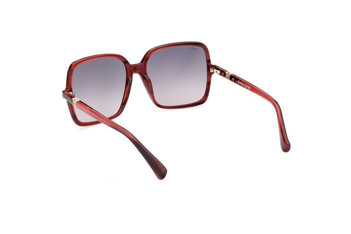 MAXMARA スクエアフレムサンクラス MM0037 71B MAX MARA EMME9 MM0037 71B Burgundy Square Plastic Sunglasses